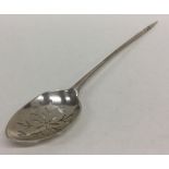 A Georgian silver mote spoon with pierced bowl. Ap