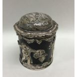 An Antique silver mounted tortoiseshell box with h