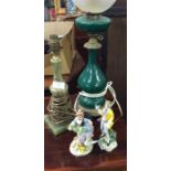 Old Oriental lamps, decorative figures.