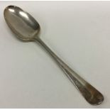 A Georgian Hanoverian spoon. London. By IS. Approx