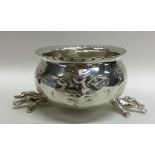 An unusual novelty silver salt in the form of a fa