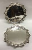 A good matched pair of George II silver waiters wi