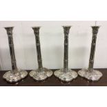 A good set of four Georgian silver candlesticks, t