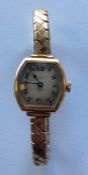 A lady's gold Benson wristwatch. Est. £30 - £40.