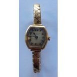 A lady's gold Benson wristwatch. Est. £30 - £40.