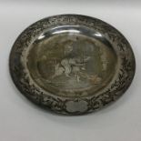 An attractive Victorian silver dish with engraved