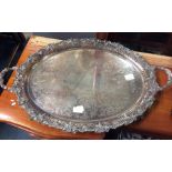 A good Sheffield plated oval tray.