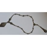 A stylish silver and marcasite necklace. Approx. 3
