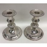 A good pair of silver plated candlesticks with gad