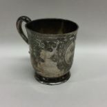 An attractive silver christening cup engraved with