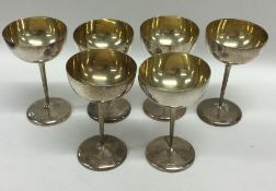 A set of six silver spirit tots. Birmingham. By IH