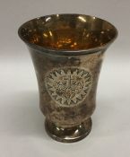 A Victorian tapering goblet on pedestal base with g