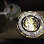 A pair of attractive gilded decorative plates toge