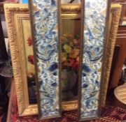 A pair of tapestries, gilt framed picture, etc.