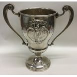 A good quality silver two handled trophy cup, attr