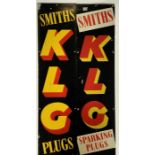 Two rectangular "Smiths KLG" spark plugs single-si