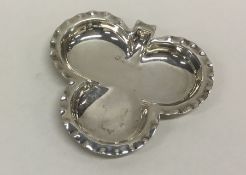 A silver clover ashtray with crimped rim. Birmingh