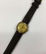 A gent's 9 carat Vertex wristwatch on leather stra