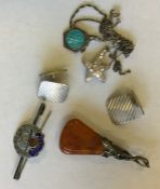 A bag containing silver brooches, pendants etc. Ap