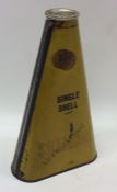 A curved triangular shaped "Shell Lubricating Sing