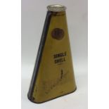 A curved triangular shaped "Shell Lubricating Sing