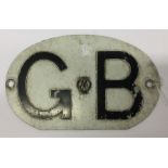 An AA "GB" metal badge. Approx. 18 cms x 11 cms.