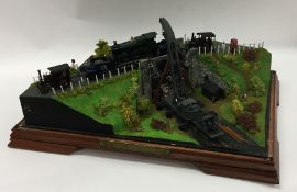 A good handmade model of a traction engine scene e