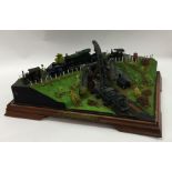 A good handmade model of a traction engine scene e