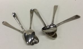 A good set of six Georgian bright cut silver coffe