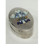 A good quality large silver pill box attractively