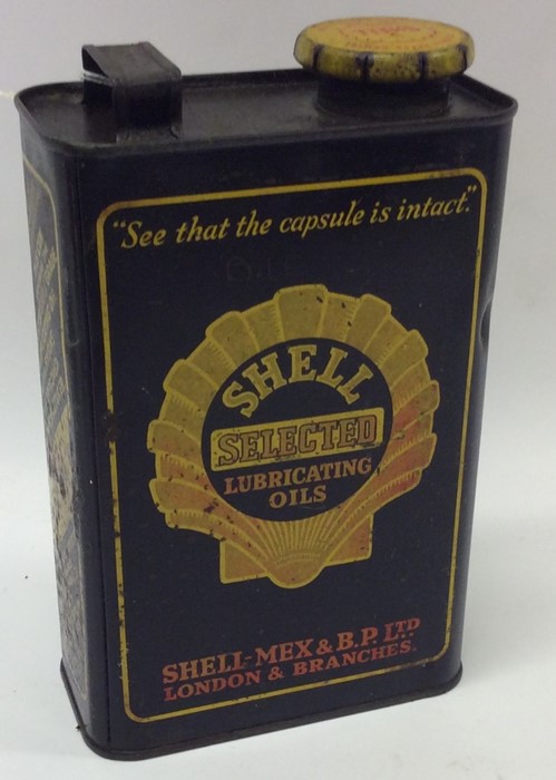 A "Shell Selected Lubricating Oils" can. (1).