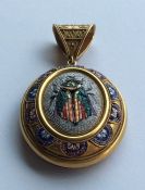 A rare and unusual Italian micro-mosaic pendant w