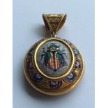 A rare and unusual Italian micro-mosaic pendant w