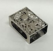 A Chinese silver rectangular match case of typical