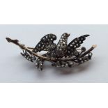 A good Antique rose diamond brooch in the form of