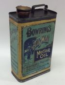A "Bowring's 'All's Well' Motor Oil" can. (1).