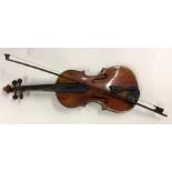 An old cased violin and bow. By Apollo. Est. £20 -