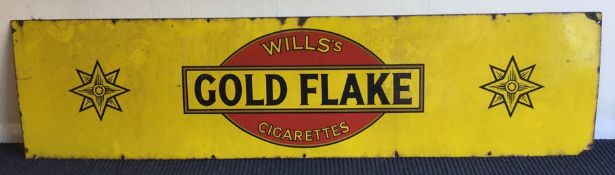 A rectangular "Wills's Gold Flake Cigarettes" meta