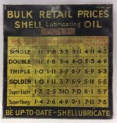 A square "Bulk Retail Prices Shell Lubricating Oil