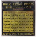 A square "Bulk Retail Prices Shell Lubricating Oil