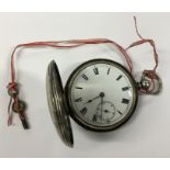 A large silver full Hunter pocket watch. By Muirhe