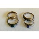 Two gold rings. Approx. 4 grams. Together with two