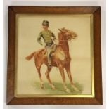 A maple framed picture of a horse. Approx. 52 cms