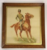 A maple framed picture of a horse. Approx. 52 cms