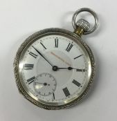 A gent's silver open face chronometer with white e