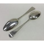 A good pair of Hanoverian silver spoons with shell