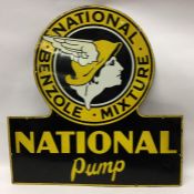 A "National Benzole Mixture National Pump" metal a