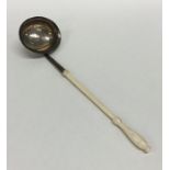 A Georgian miniature toddy ladle with turned ivory