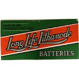 A rectangular "Long Life Lithanode Batteries" meta