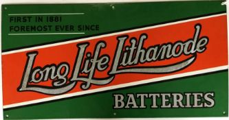 A rectangular "Long Life Lithanode Batteries" meta